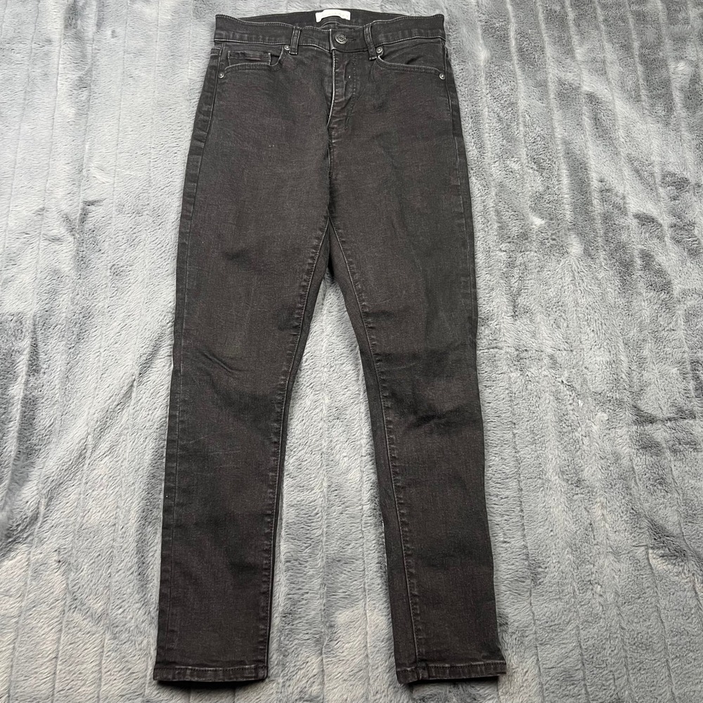 Loft The Skinny Jeans Womens 27/4P Charcoal Black Petite Denim Pants
